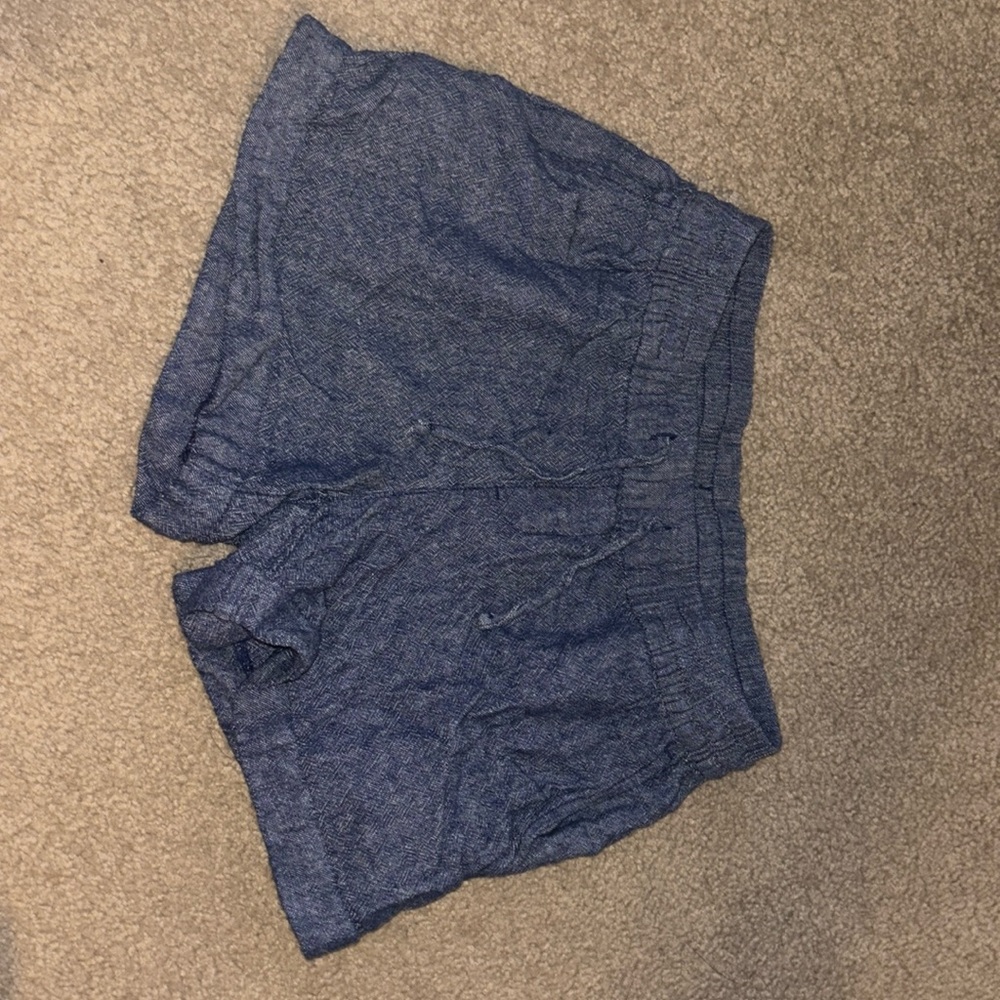 Blue linen shorts